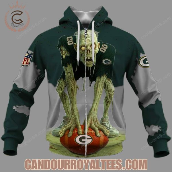 Green Bay Packers Zombie Halloween Design Hoodie