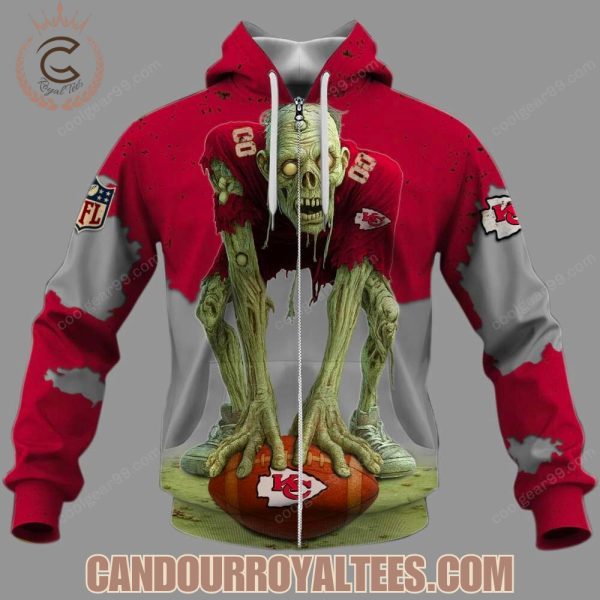 Kansas City Chiefs Zombie Halloween Design Hoodie
