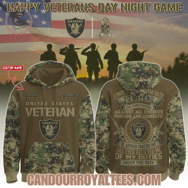 Las Vegas Raiders Happy Veterans Day Night Game Hoodie