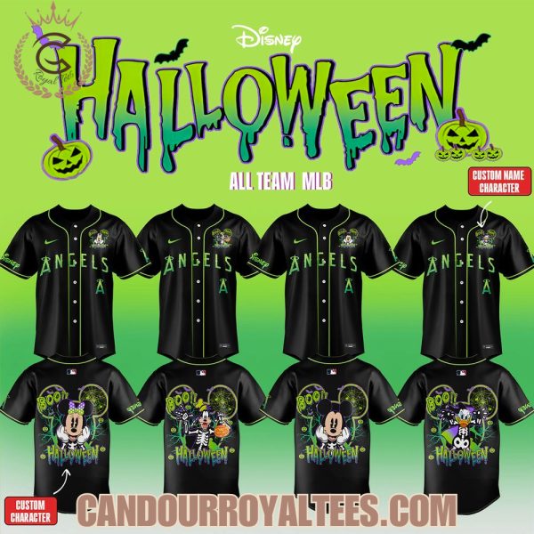 Los Angeles Angels Disney Halloween All Characters Baseball Jersey