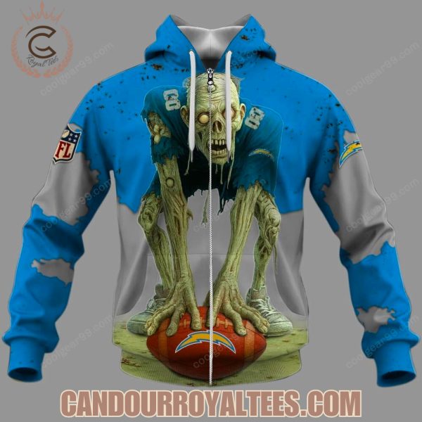 Los Angeles Chargers Zombie Halloween Design Hoodie