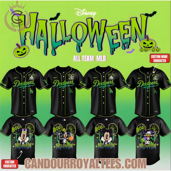 Los Angeles Dodgers Disney Halloween All Characters Baseball Jersey