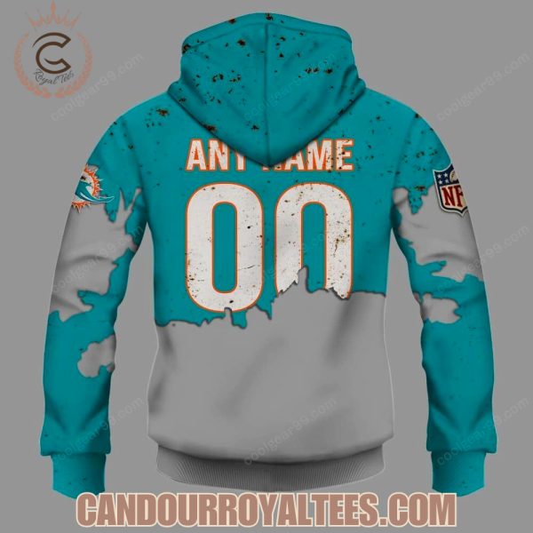 Miami Dolphins Zombie Halloween Design Hoodie