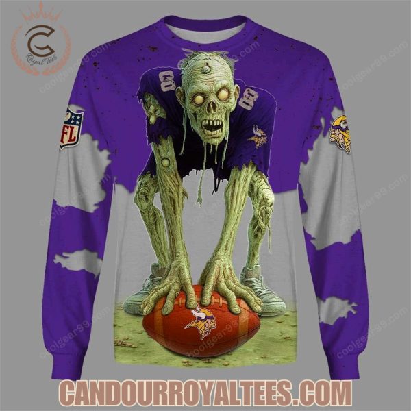 Minnesota Vikings Zombie Halloween Design Hoodie