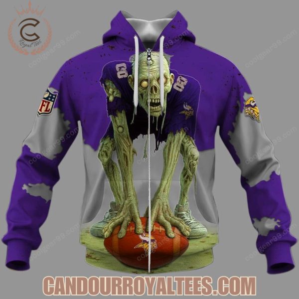 Minnesota Vikings Zombie Halloween Design Hoodie