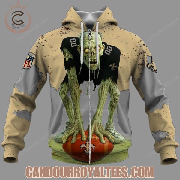 New Orleans Saints Zombie Halloween Design Hoodie