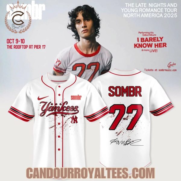 New York Yankees X Sombr – The Late Nights & Young Romance Tour Merch Jersey