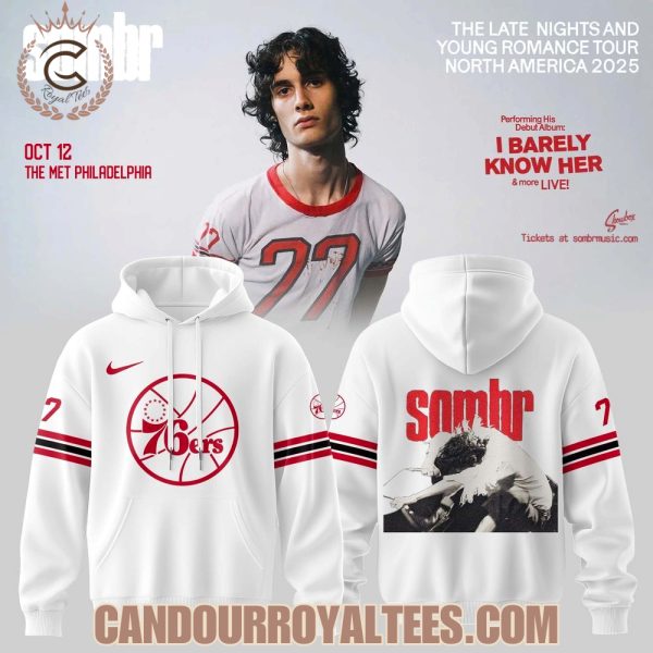 Philadelphia 76ers x Sombr The Late Nights & Young Romance Tour Merch Hoodie