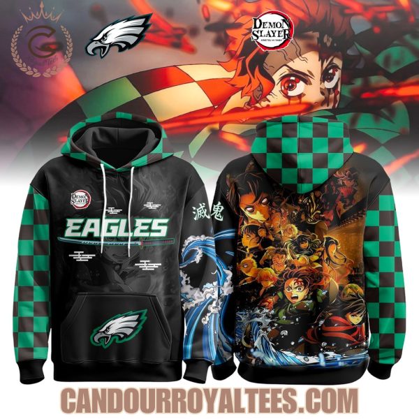 Philadelphia Eagles x Demon Slayer Infinity Castle 2025 Hoodie