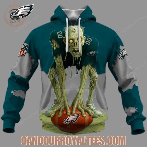 Philadelphia Eagles Zombie Halloween Design Hoodie