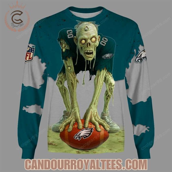Philadelphia Eagles Zombie Halloween Design Hoodie