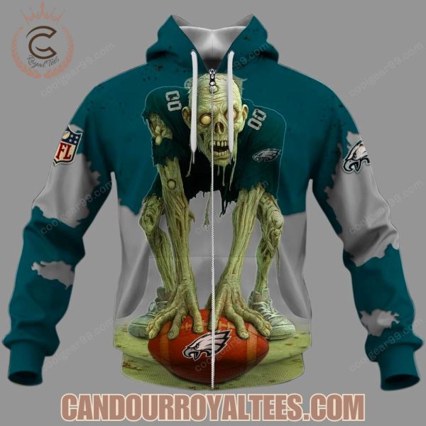 Philadelphia Eagles Zombie Halloween Design Hoodie