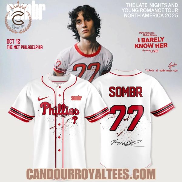 Philadelphia Phillies X Sombr – The Late Nights & Young Romance Tour Merch Jersey