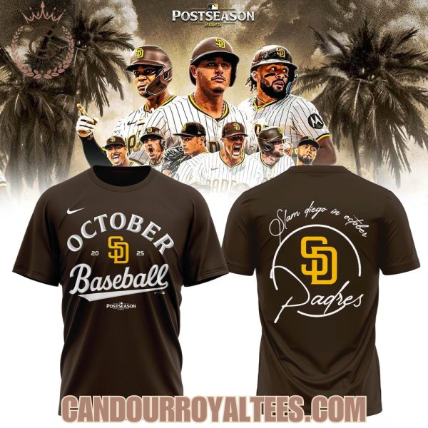 San Diego Padres Fanatics Brown 2025 MLB Postseason Tshirt, Hoodie