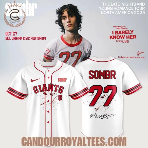 San Francisco Giants X Sombr – The Late Nights & Young Romance Tour Merch Jersey