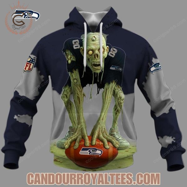 Seattle Seahawks Zombie Halloween Design Hoodie