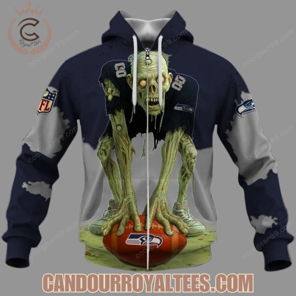 Seattle Seahawks Zombie Halloween Design Hoodie