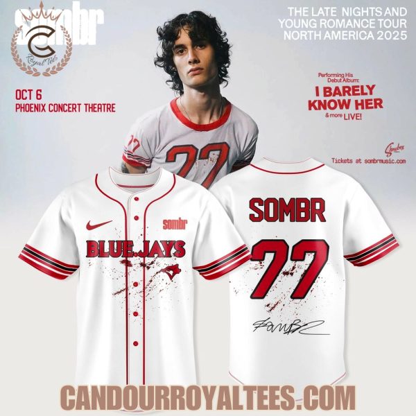 Toronto Blue Jays X Sombr – The Late Nights & Young Romance Tour Merch Jersey