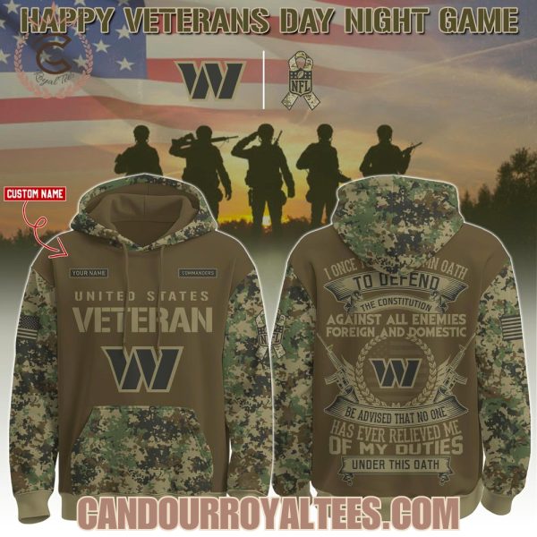 Washington Commanders Happy Veterans Day Night Game Hoodie