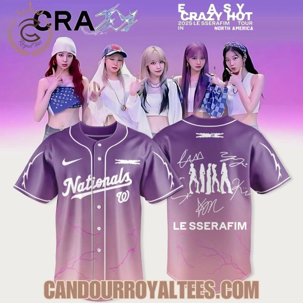 Washington Nationals X LE SSERAFIM – 2025 EASY CRAZY HOT TOUR MERCH Jersey