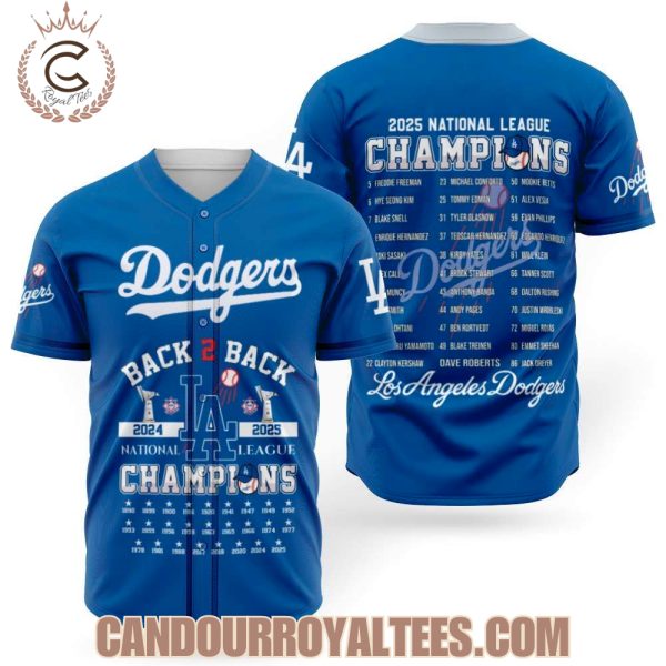 2025 National League Champions Los Angeles Dodgers 3D Baseball Jersey 2025 National League Champions Los Angeles Dodgers 3D Baseball Jersey