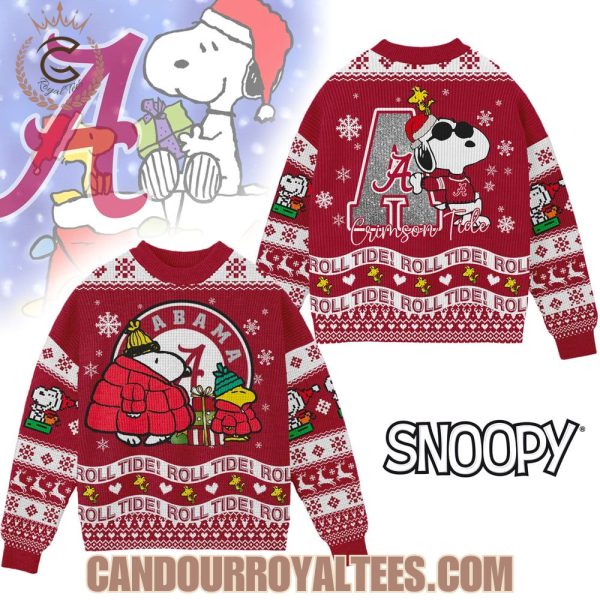 Alabama Crimson Tide Christmas Snoopy Ugly Sweater