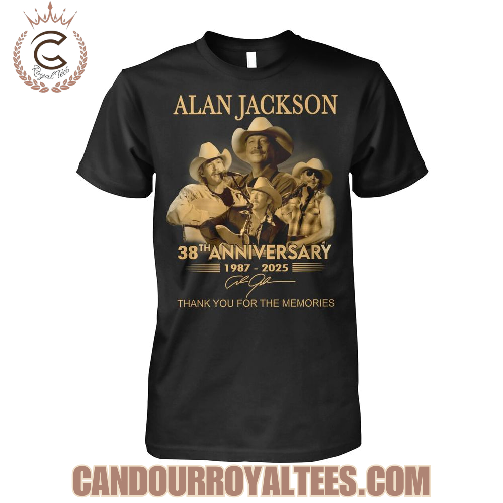 Alan Jackson 38th Anniversary 1987-2025 Thank You For The Memories T-Shirt Alan Jackson 38th Anniversary 1987-2025 Thank You For The Memories T-Shirt
