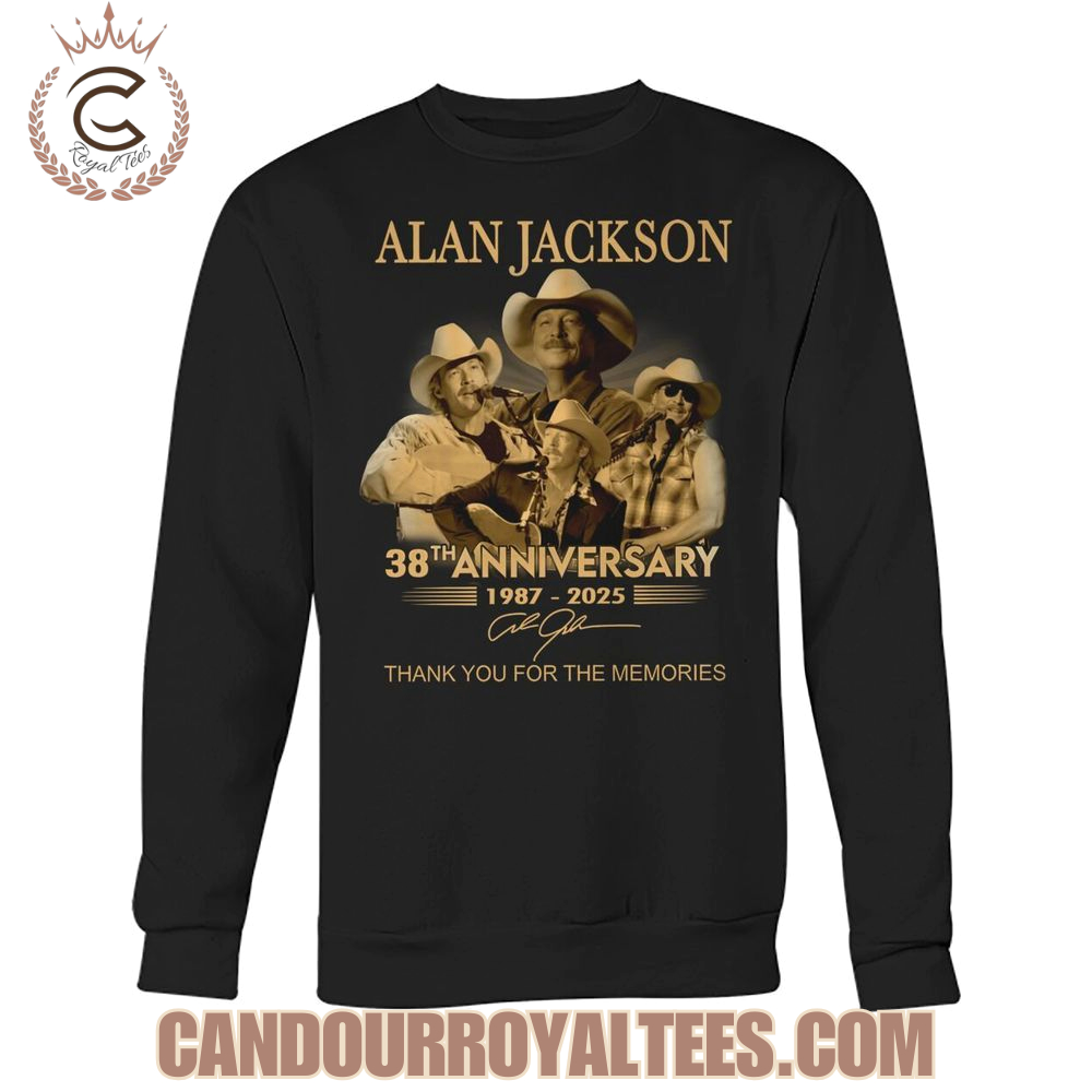 Alan Jackson 38th Anniversary 1987-2025 Thank You For The Memories T-Shirt Alan Jackson 38th Anniversary 1987-2025 Thank You For The Memories T-Shirt