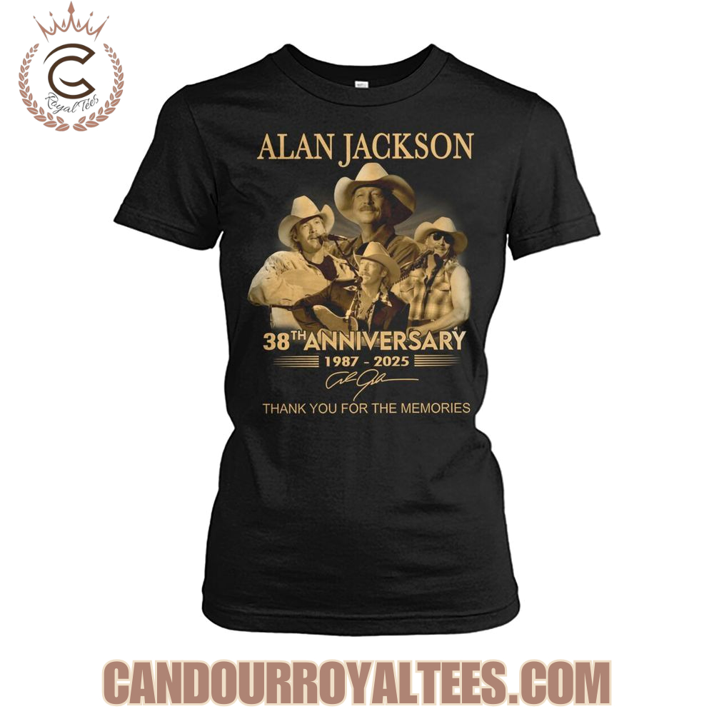 Alan Jackson 38th Anniversary 1987-2025 Thank You For The Memories T-Shirt Alan Jackson 38th Anniversary 1987-2025 Thank You For The Memories T-Shirt