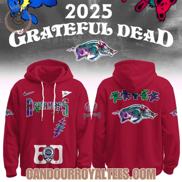 Arkansas Razorbacks x Grateful Dead 60th 1965 2025 Hoodie Arkansas Razorbacks x Grateful Dead 60th 1965 2025 Hoodie
