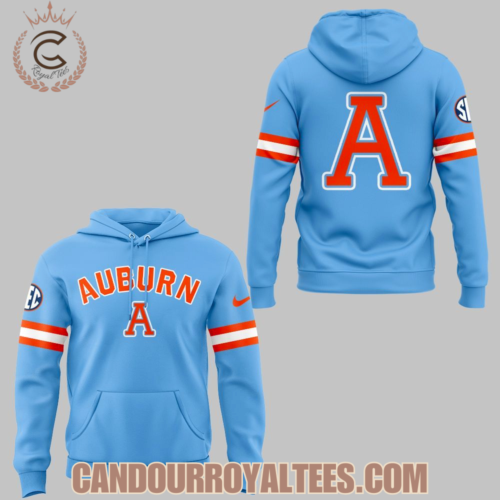 Auburn Tigers Throwback 1976 Blue Hoodie Auburn Tigers Throwback 1976 Blue Hoodie