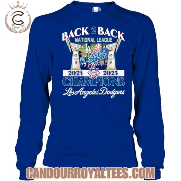 Back 2 Back National League 2024 2025 Champions Los Angeles Dodgers T-Shirt