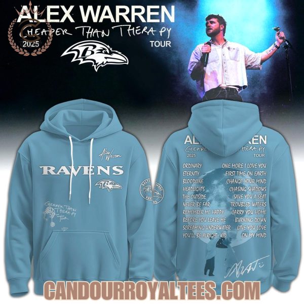 Baltimore Ravens x Alex Warren Cheaper Than Therapy Tour 2025 Hoodie