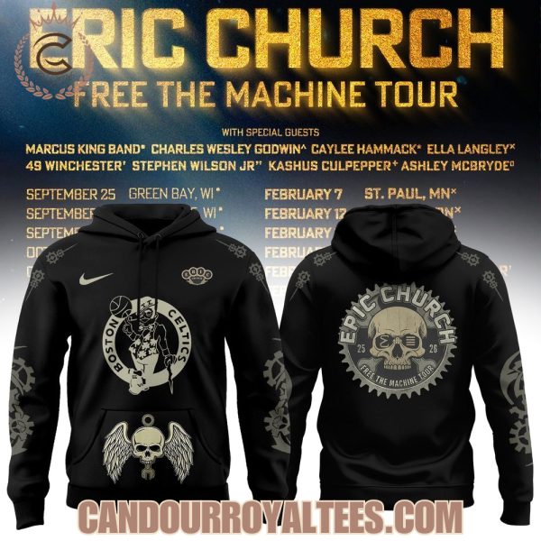 Boston Celtics x Eric Church Free the Machine Tour Hoodie