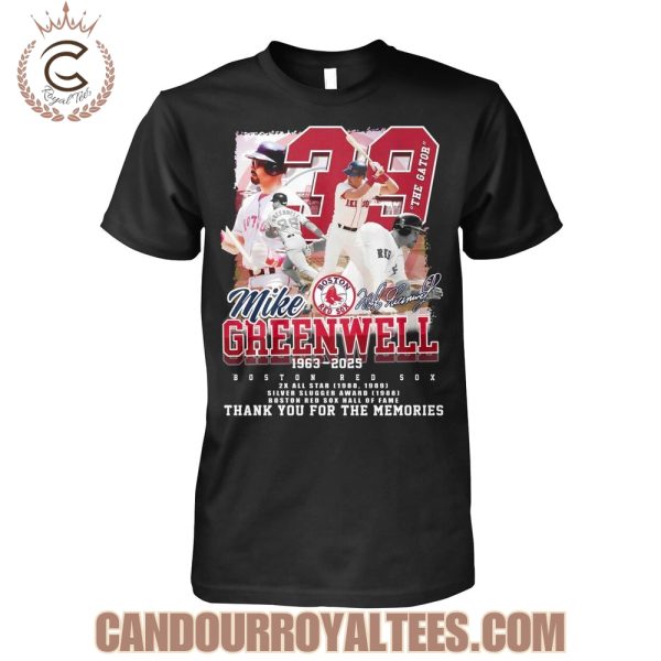 Boston Red Sox Mike Creenweell 1963-2025 Thank You For The Memories T-Shirt Boston Red Sox Mike Creenweell 1963-2025 Thank You For The Memories T-Shirt