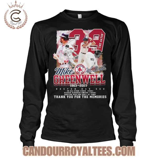 Boston Red Sox Mike Creenweell 1963-2025 Thank You For The Memories T-Shirt