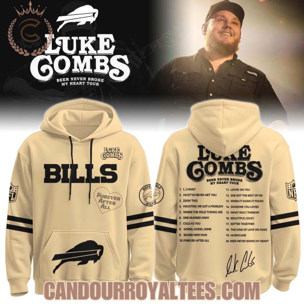 Buffalo Bills x Luke Combs Beer Never Broke My Heart Tour 2025 Hoodie