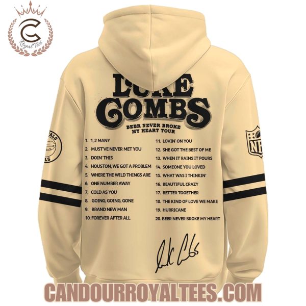 Buffalo Bills x Luke Combs Beer Never Broke My Heart Tour 2025 Hoodie