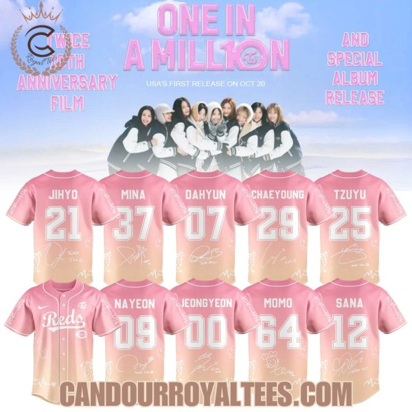 Cincinnati Reds x Twice 10th Anniversary New Film & Special Album Release 2025 Jersey