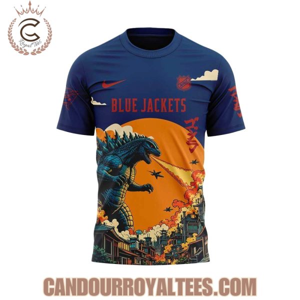 Columbus Blue Jackets x Godzilla 2025 Hoodie