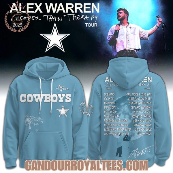 Dallas Cowboys x Alex Warren Cheaper Than Therapy Tour 2025 Hoodie