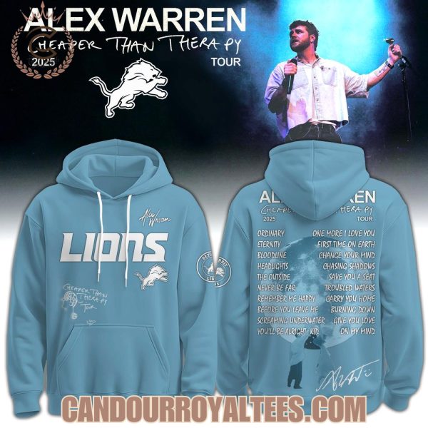 Detroit Lions x Alex Warren Cheaper Than Therapy Tour 2025 Hoodie