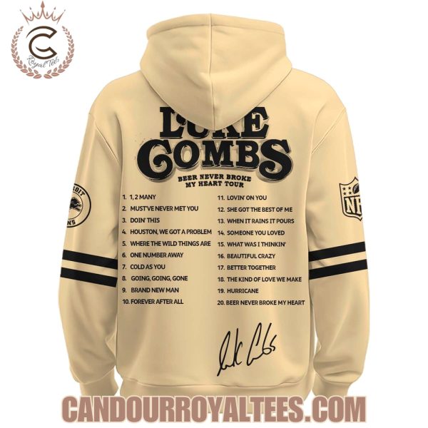 Detroit Lions x Luke Combs Beer Never Broke My Heart Tour 2025 Hoodie