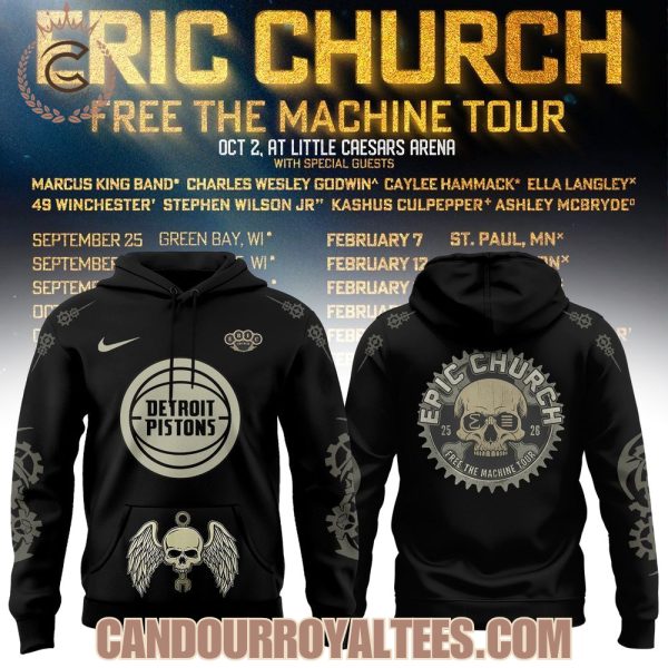 Detroit Pistons x Eric Church Free the Machine Tour Hoodie