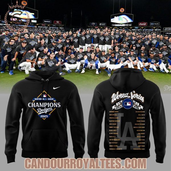 Dodgers Back to Back National League Champions 2025 Hoodie Dodgers Back to Back National League Champions 2025 Hoodie