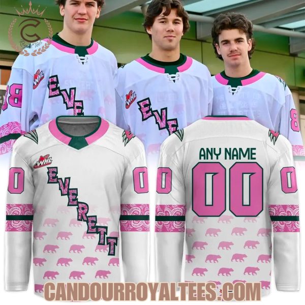 Everett Silvertips Cancer Specialty Jersey 2025 Everett Silvertips Cancer Specialty Jersey 2025