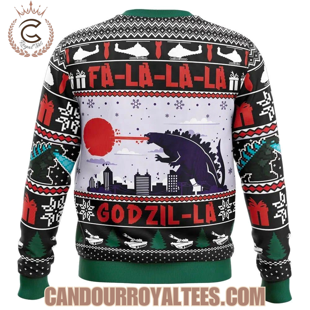 Falalala Godzil-la Christmas Sweater Falalala Godzil-la Christmas Sweater