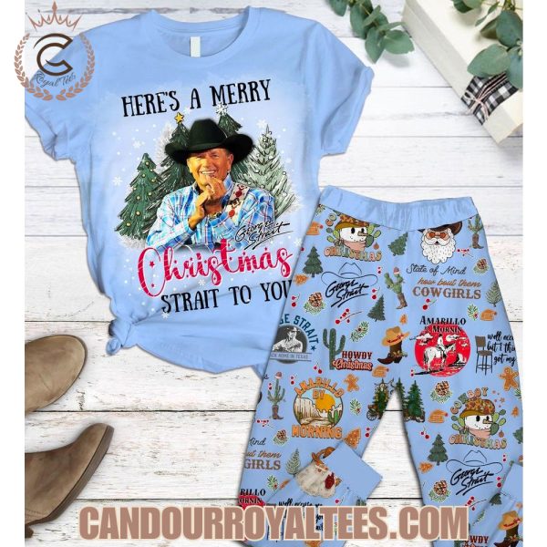George Strait Here’s A Merry Christmas Strait To You Pajamas Set George Strait Here’s A Merry Christmas Strait To You Pajamas Set
