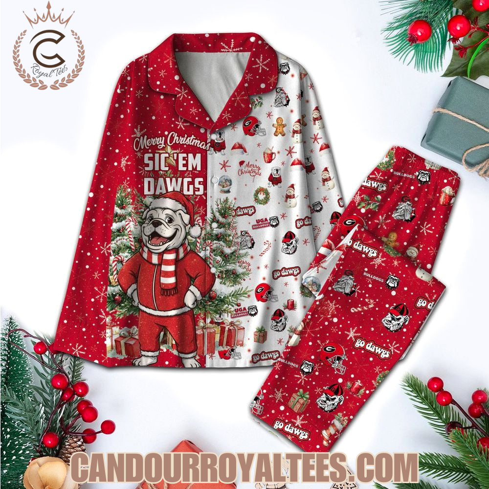 Georgia Bulldogs Merry Christmas Sic 'Em Dawgs Pajamas Set Georgia Bulldogs Merry Christmas Sic 'Em Dawgs Pajamas Set