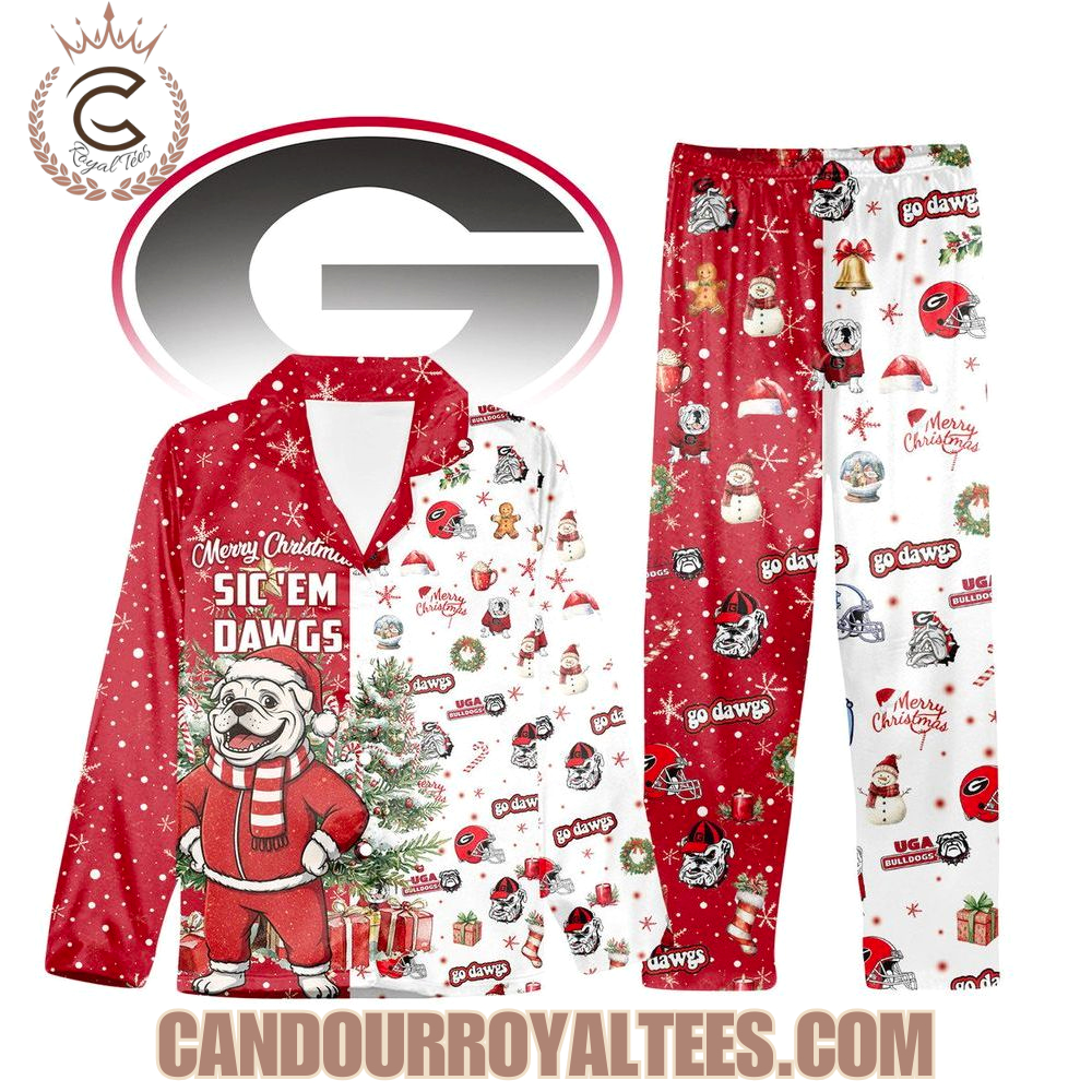Georgia Bulldogs Merry Christmas Sic 'Em Dawgs Pajamas Set Georgia Bulldogs Merry Christmas Sic 'Em Dawgs Pajamas Set